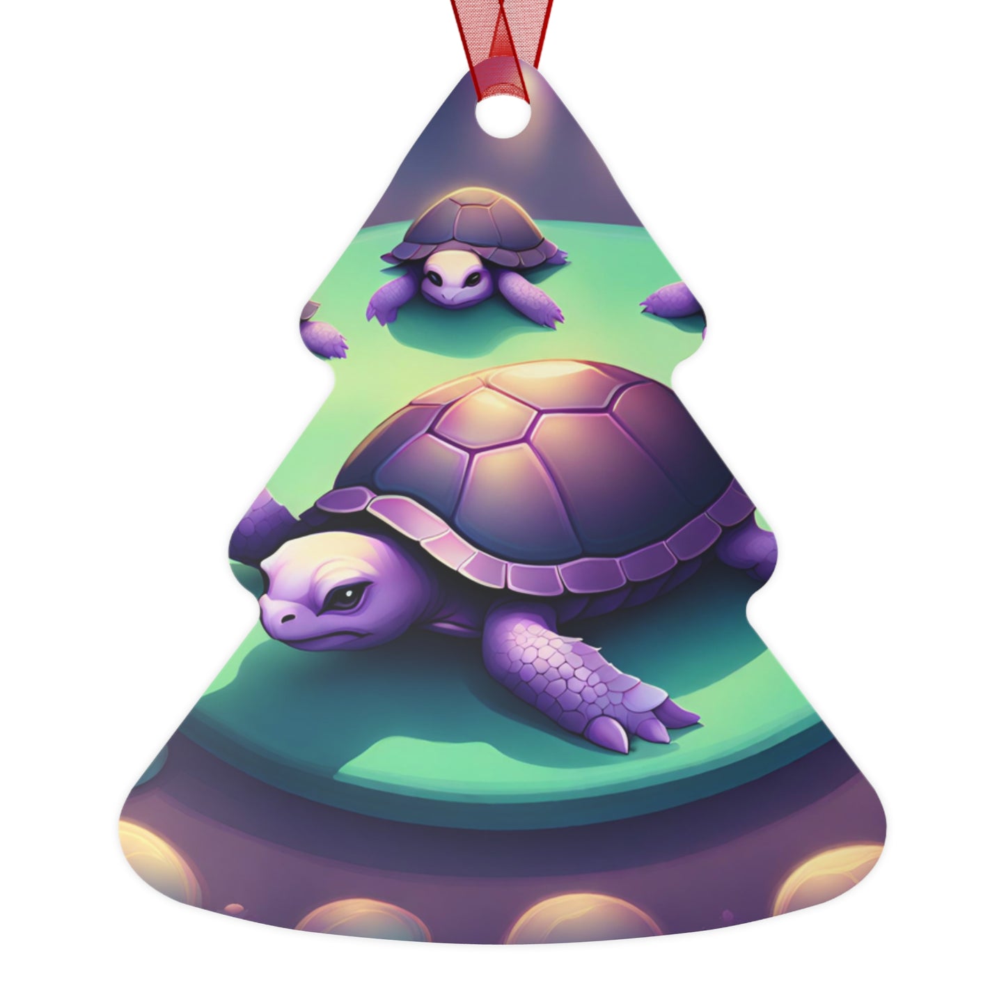 "Purple Turtles" Metal Ornaments