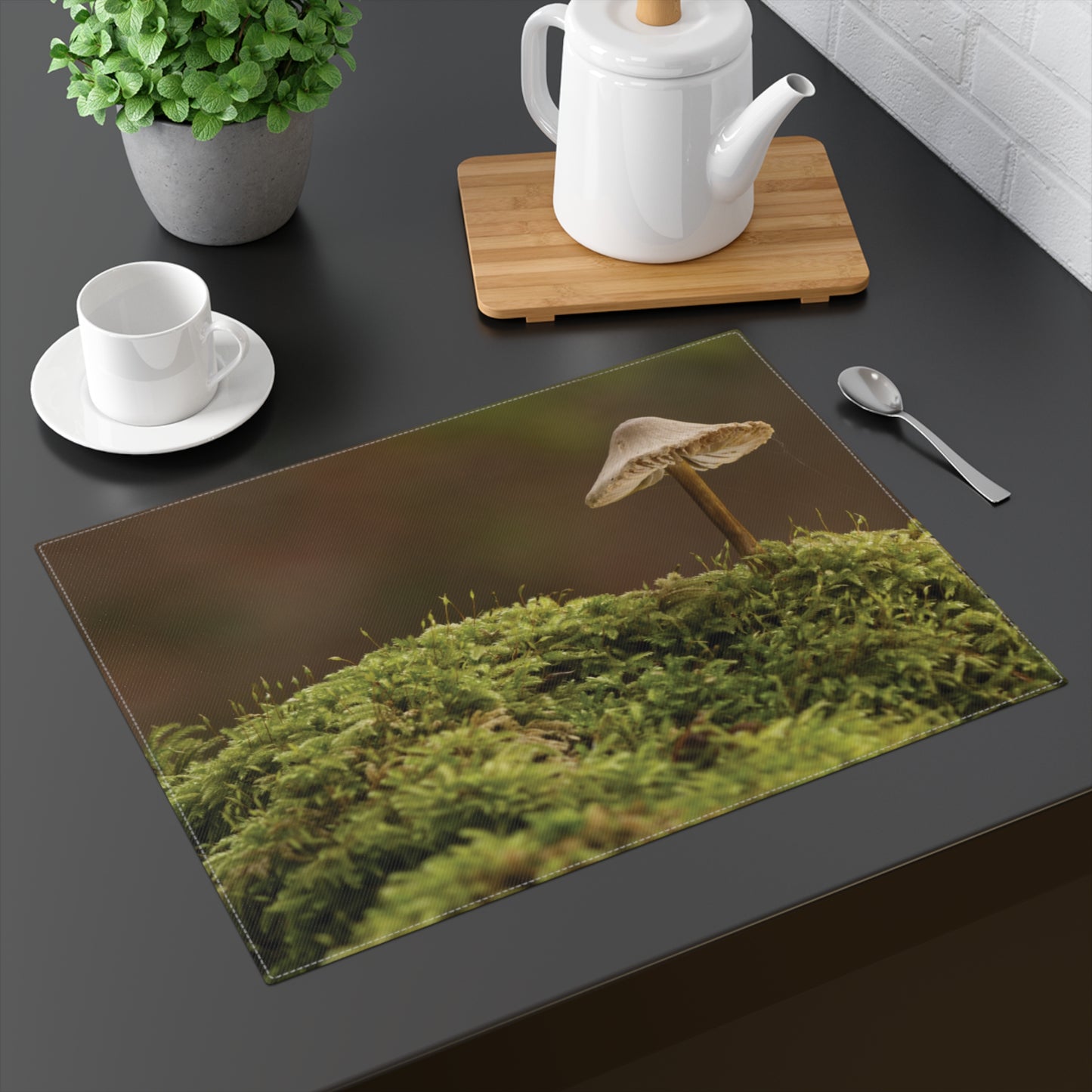 "Mushroom On Mossy Mound" Placemat, 1pc