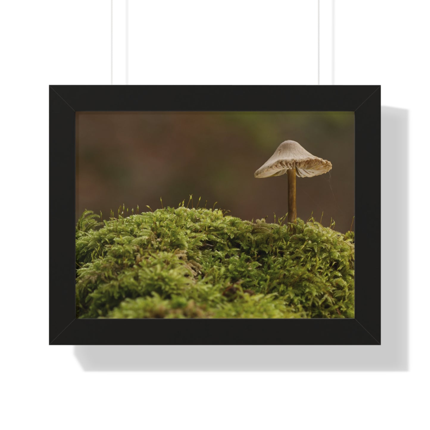 "Mushroom on Mossy Mound" Framed Horizontal Poster