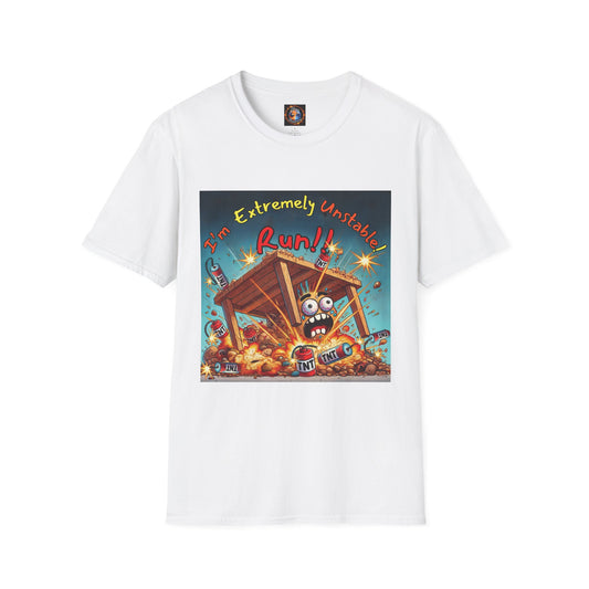 Unisex Softstyle T-Shirt - "I'm Extremely Unstable! Run!!"