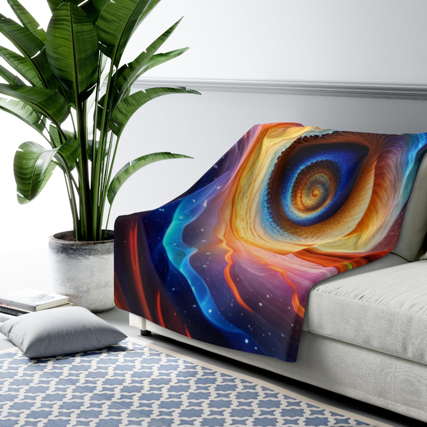 "Cosmic Spiral" Sherpa Fleece Blanket