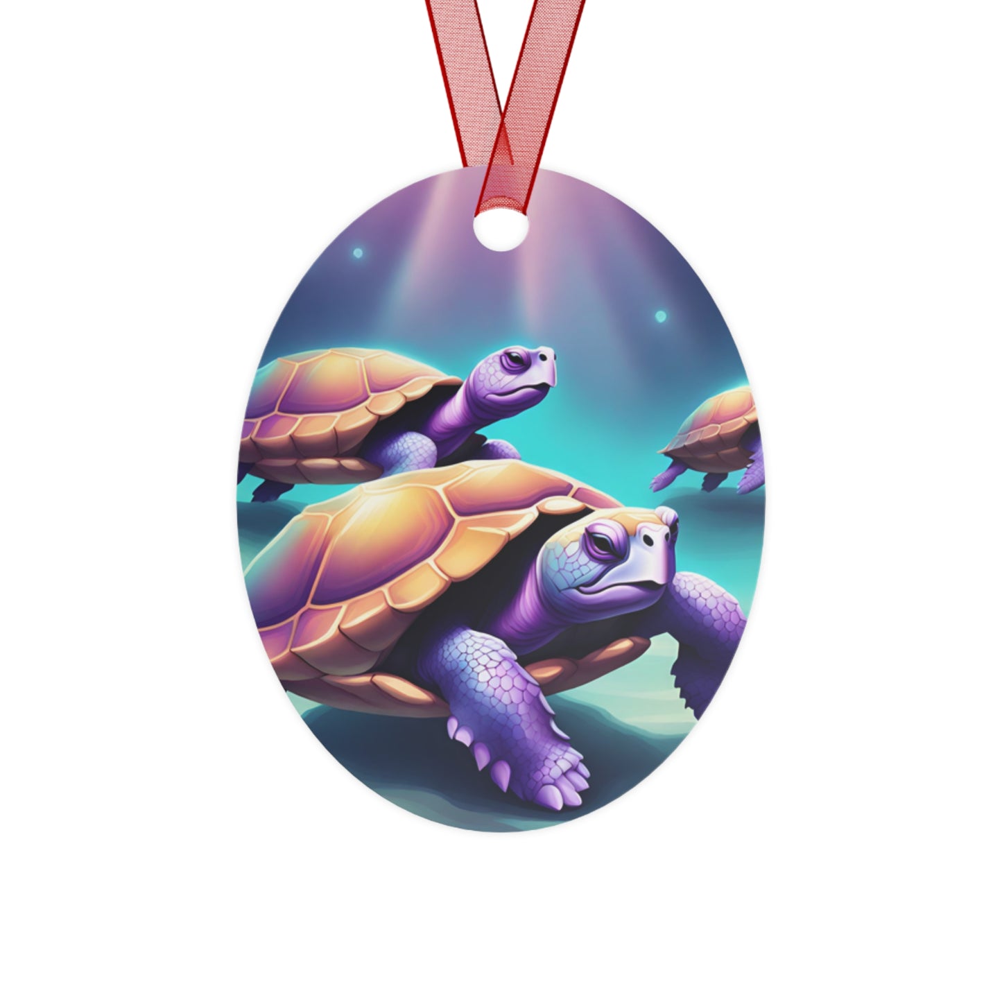 "Purple Turtles" Metal Ornaments