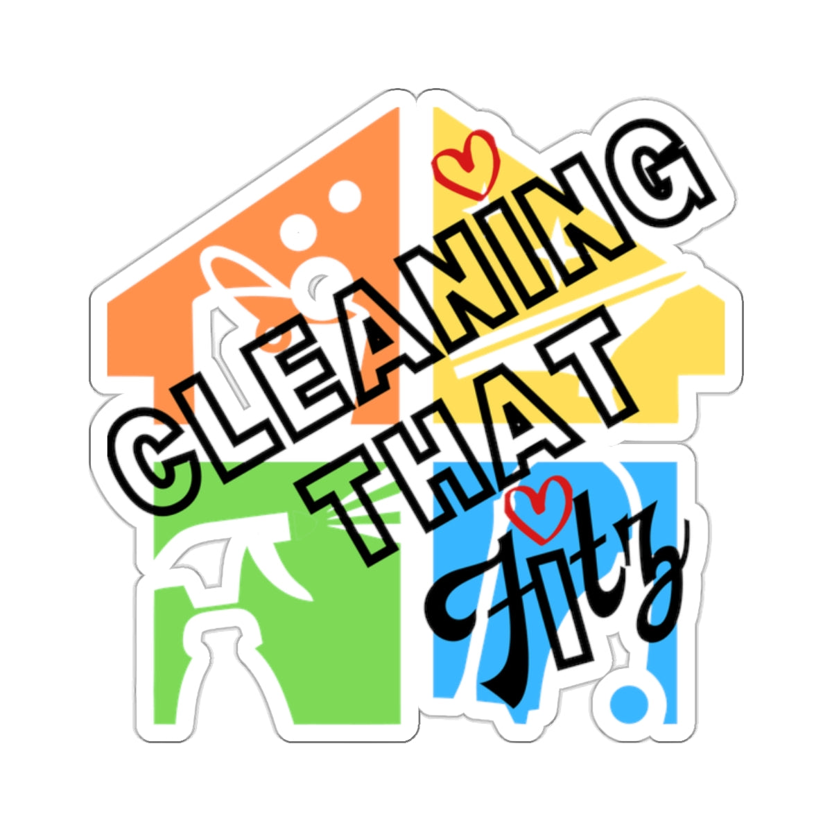 "Cleaning That Fitz" Logo Kiss-Cut Stickers