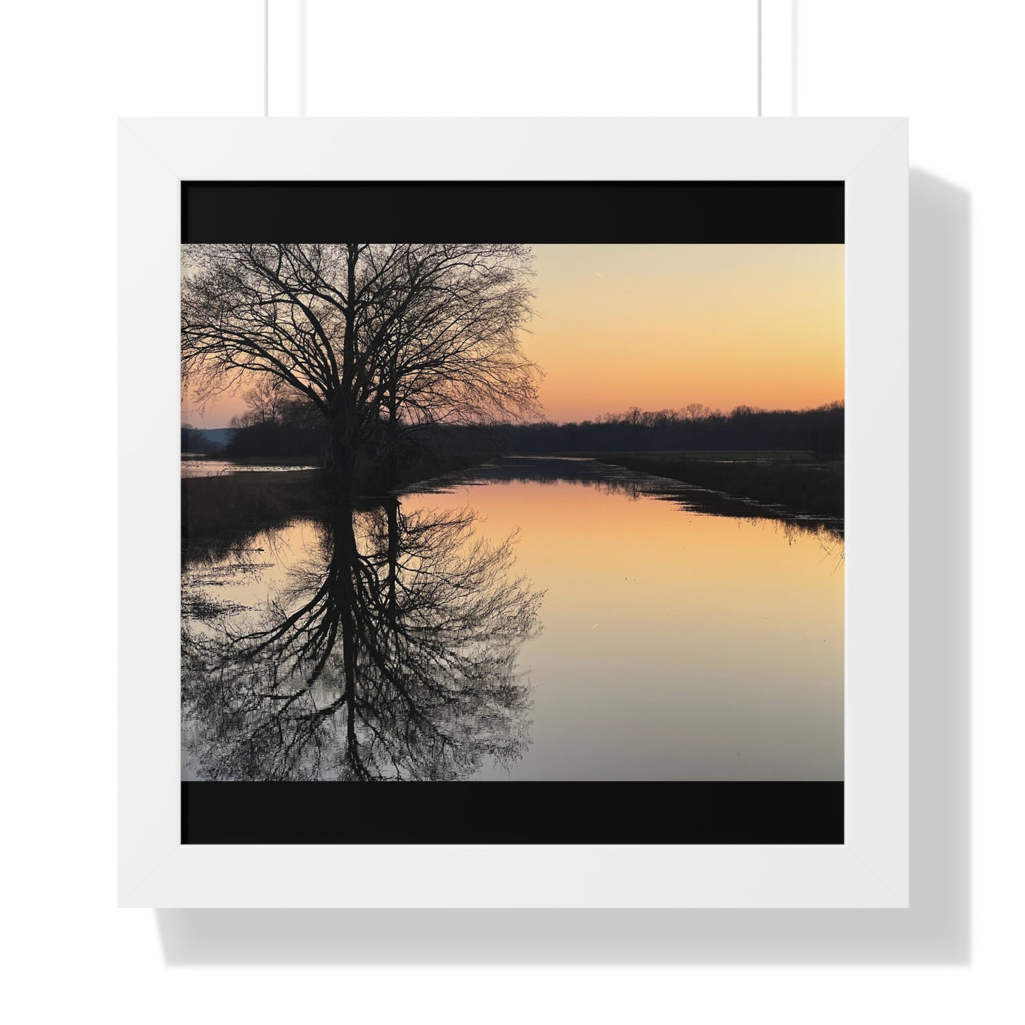 “Reflection At Sunset” Framed Horizontal Poster