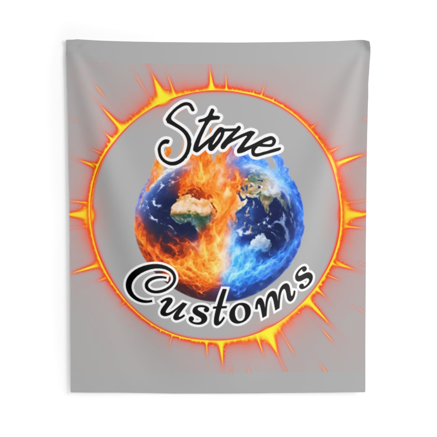 "Stone Customs" Grey Indoor Wall Tapestries