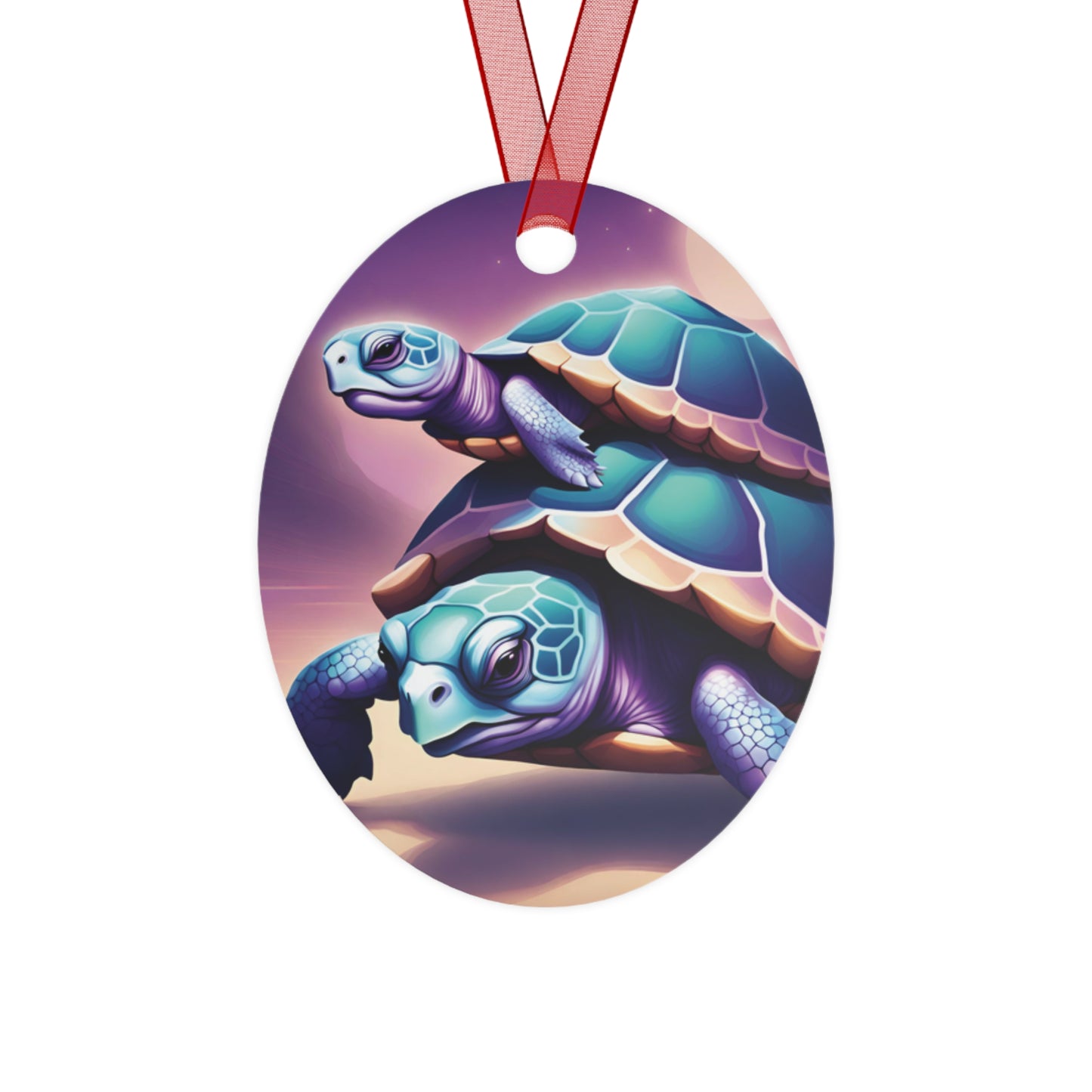 "Purple Turtles" Metal Ornaments