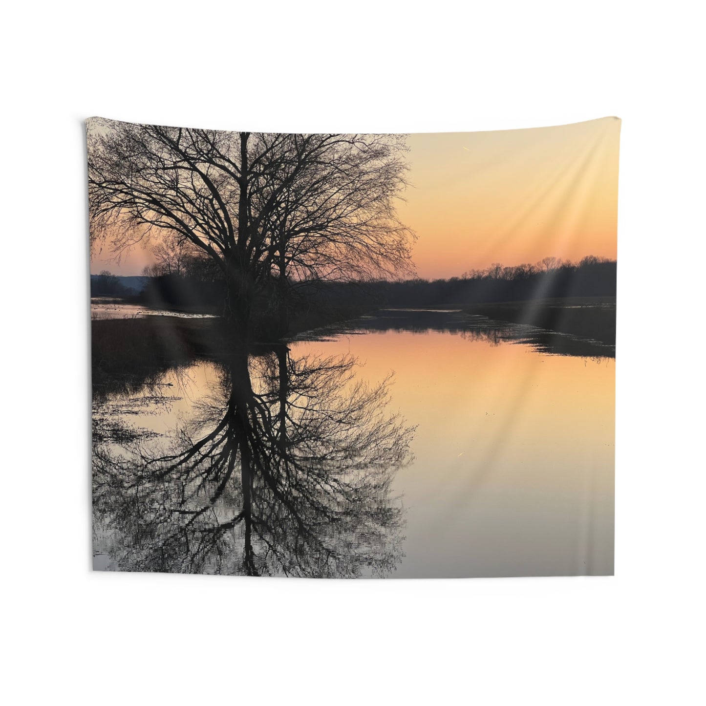 “Reflection At Sunset” Horizontal Indoor Wall Tapestries