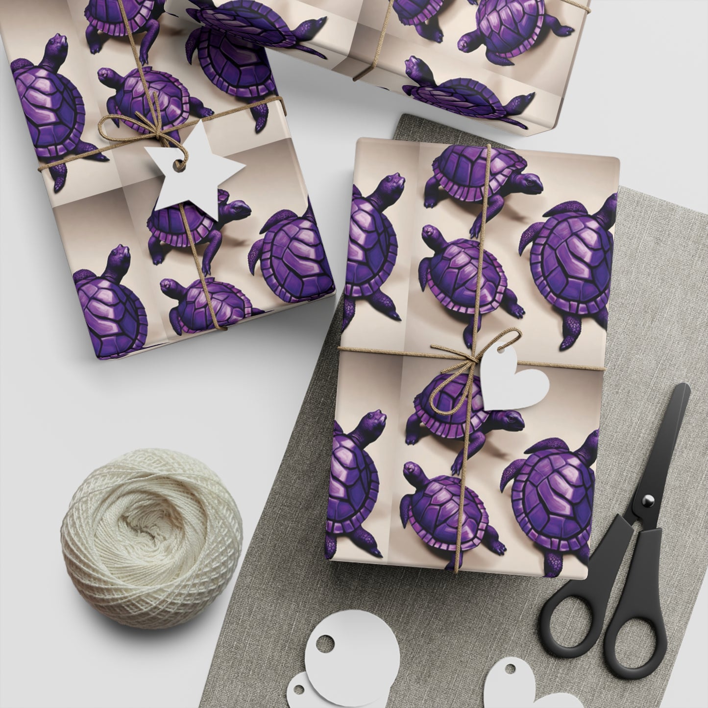 "Purple Turtle" Gift Wrapping Paper Sheets, 1pc