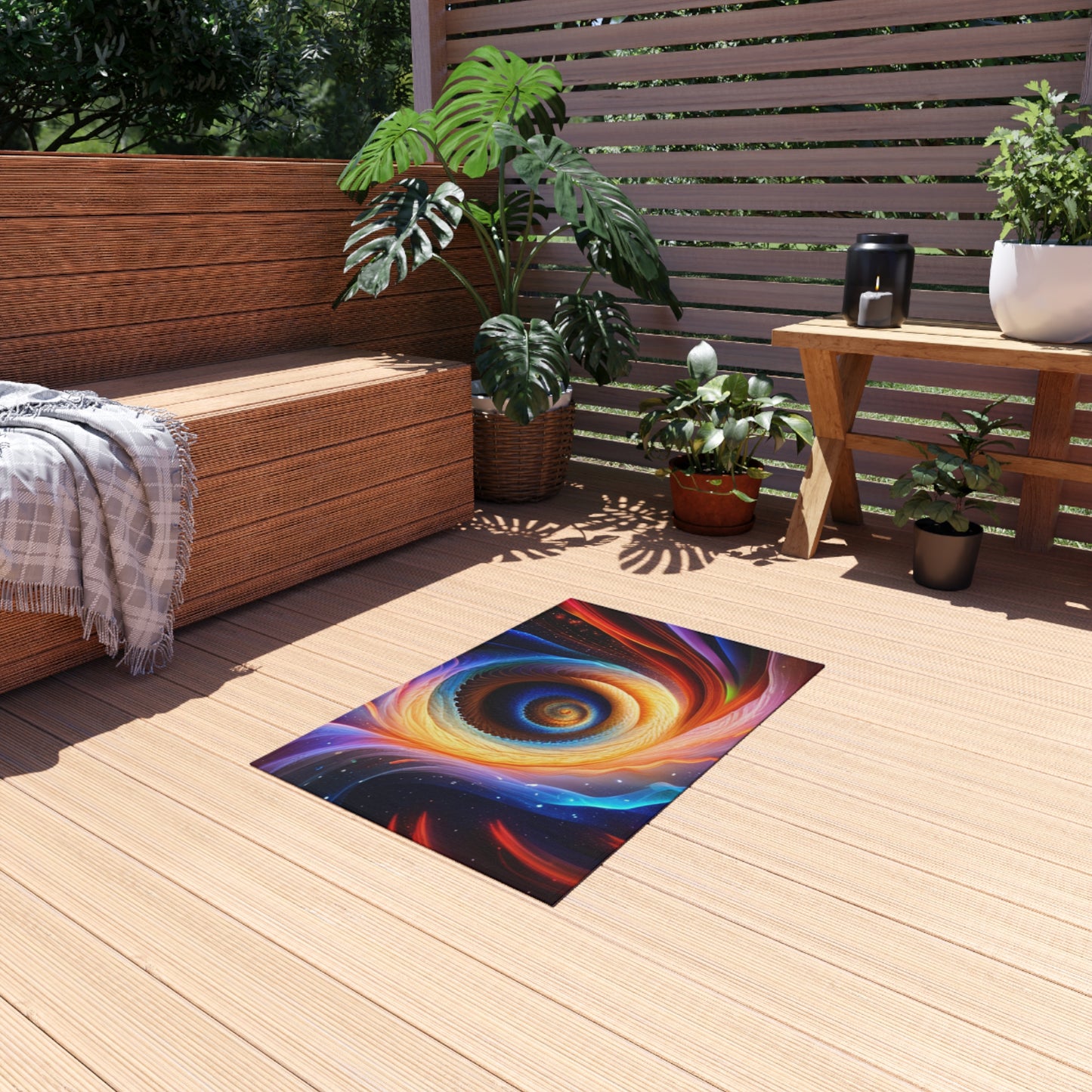 "Cosmic Spiral" Outdoor Rug