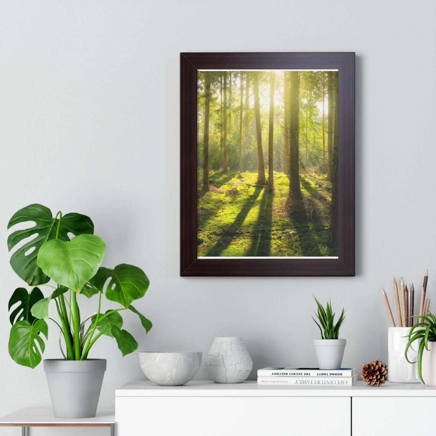 "Mossy Woodland" Framed Vertical Poster