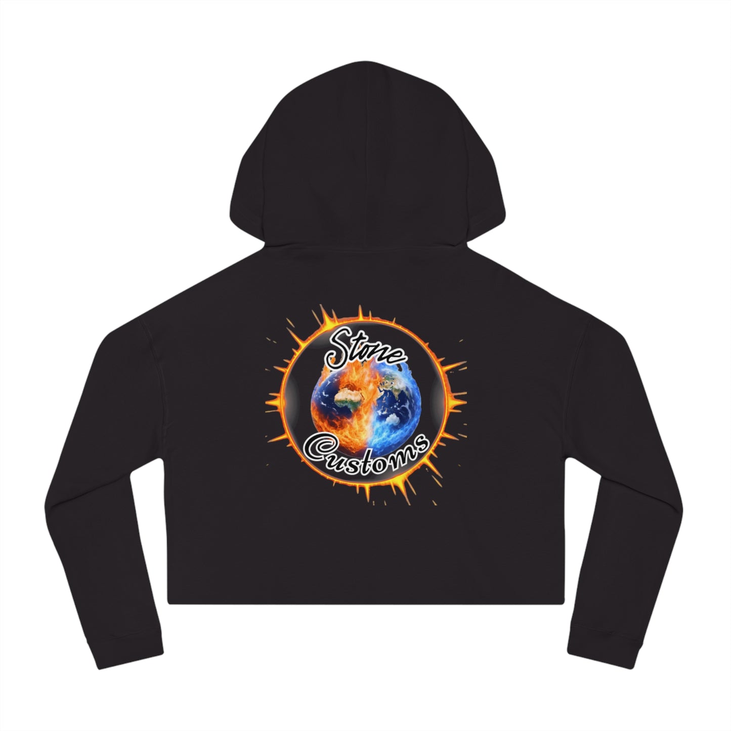 Fun Graphic Cropped Hooded Sweatshirt - “I’m Extremely Unstable! Run!” with “Stone Customs” logo on back