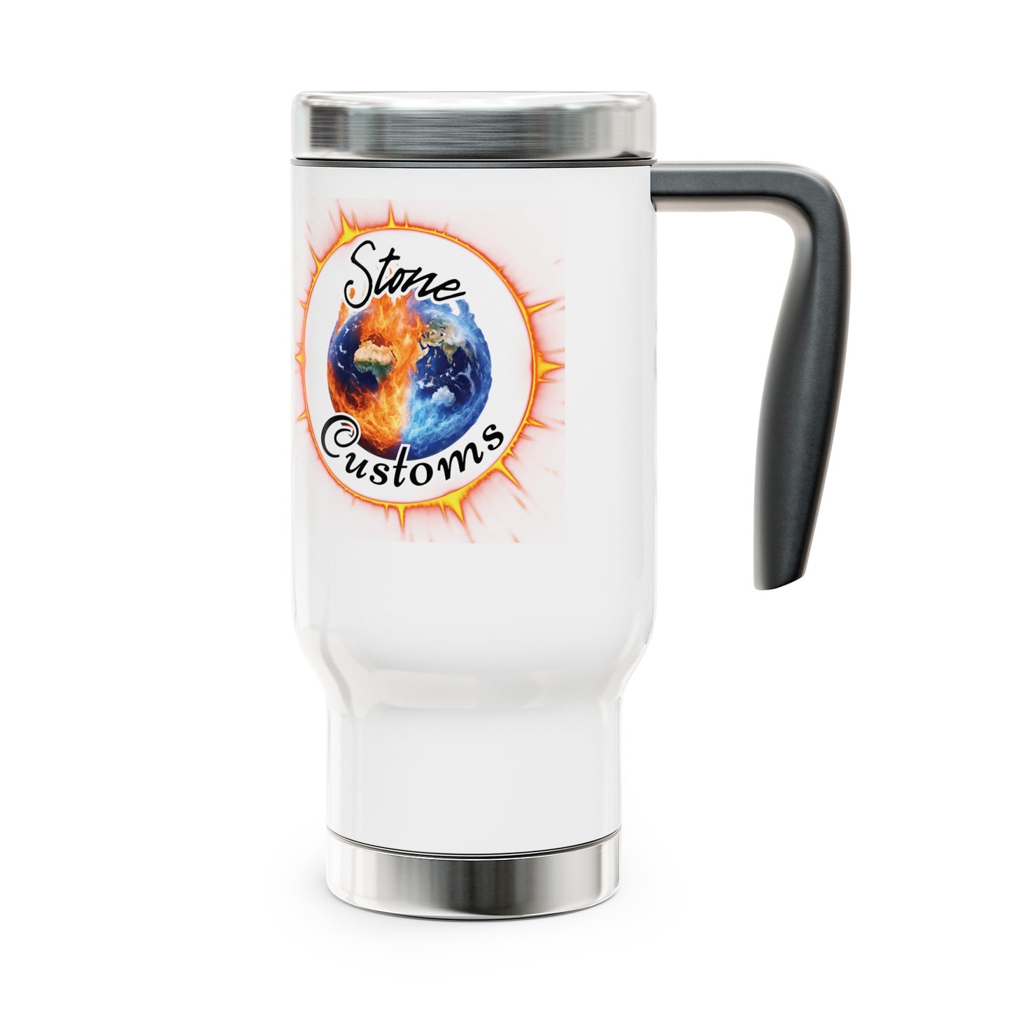 "Stone Customs" Stainless Steel Travel Mug with Handle, 14oz