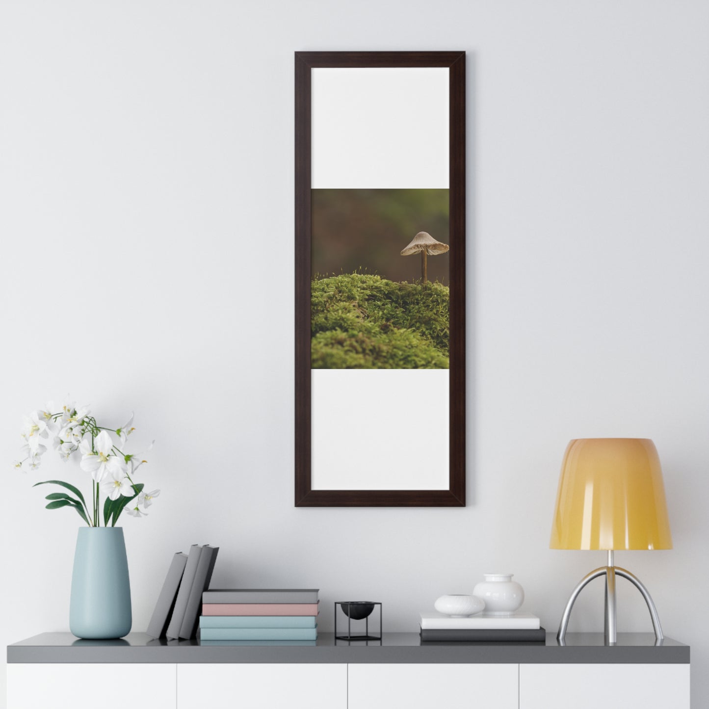 "Mushroom on Mossy Mound" Framed Vertical Poster