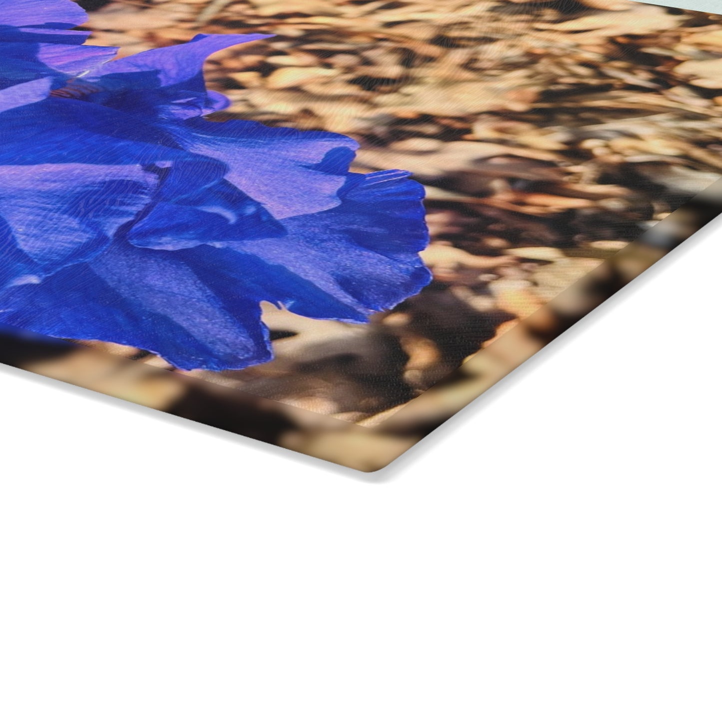 "Blue Flowers" Glass Cutting Board