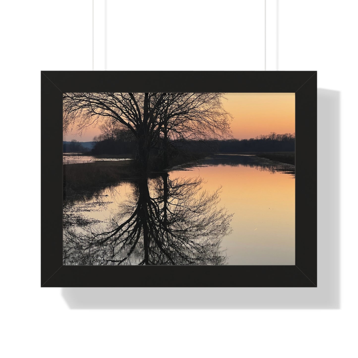 “Reflection At Sunset” Framed Poster