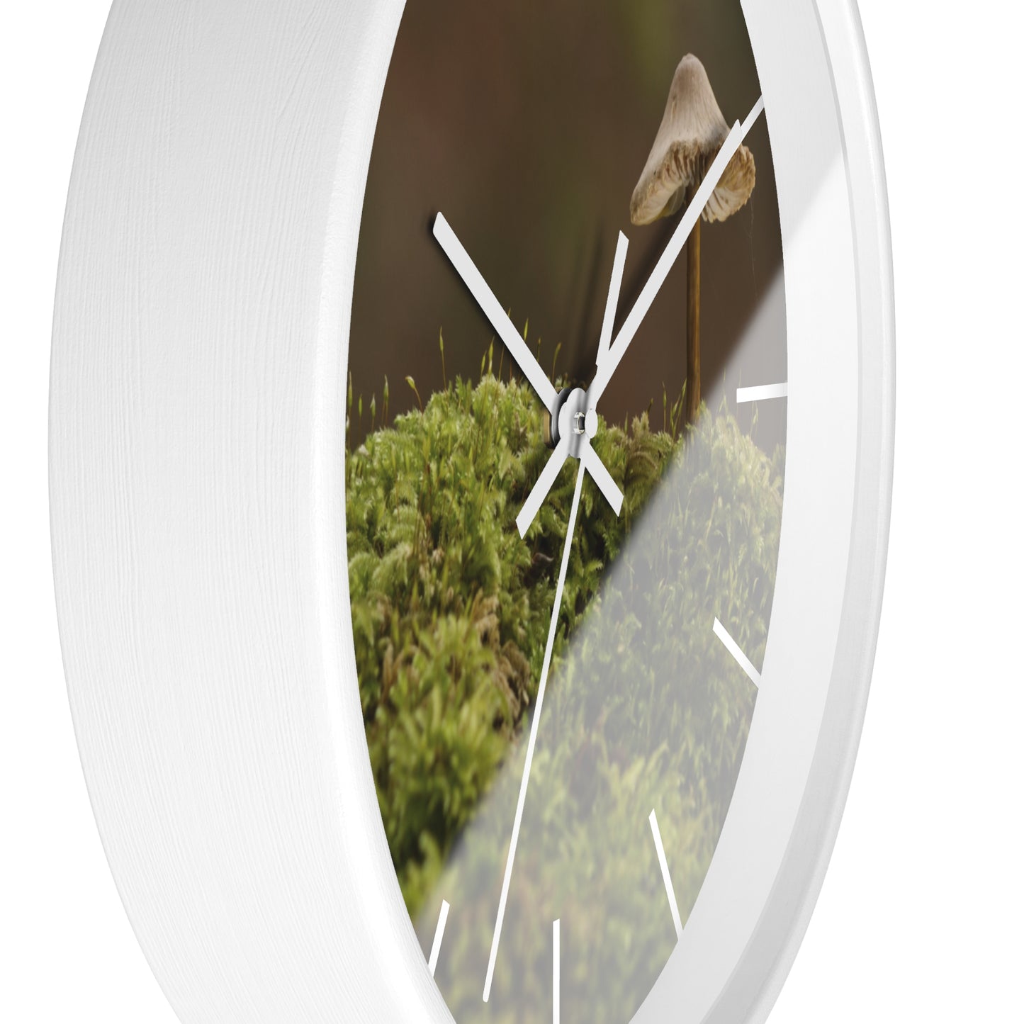 "Mushroom on Mossy Mound" Wall Clock