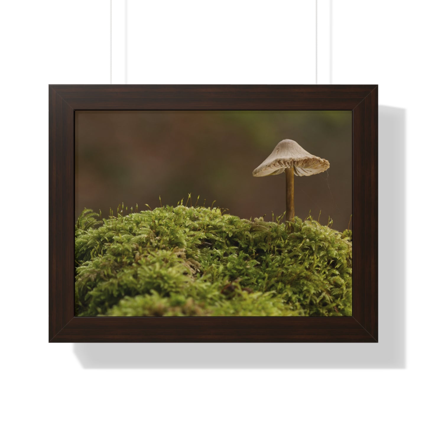 "Mushroom on Mossy Mound" Framed Horizontal Poster