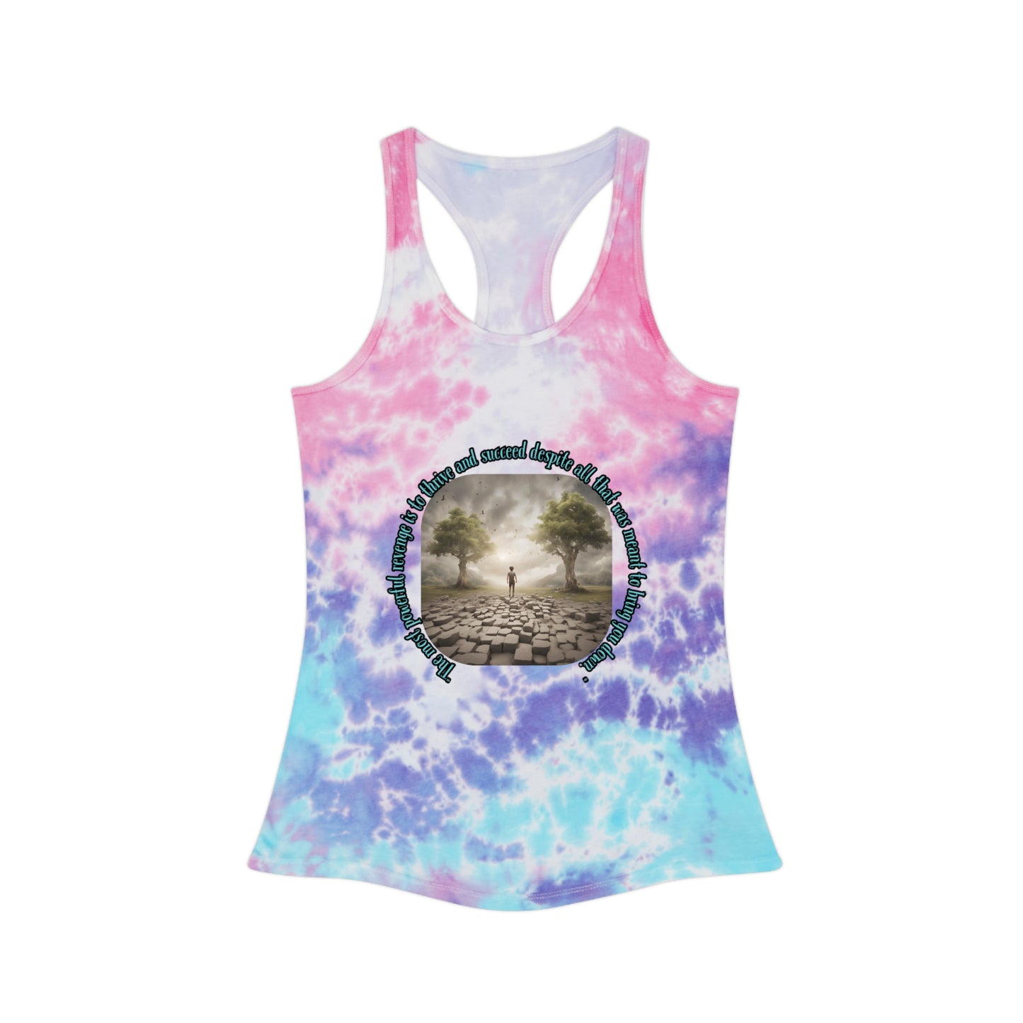 "The Best Revenge/Stone Customs" Tie Dye Racerback Tank Top