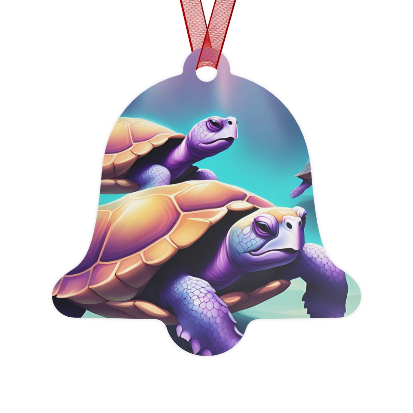 "Purple Turtles" Metal Ornaments