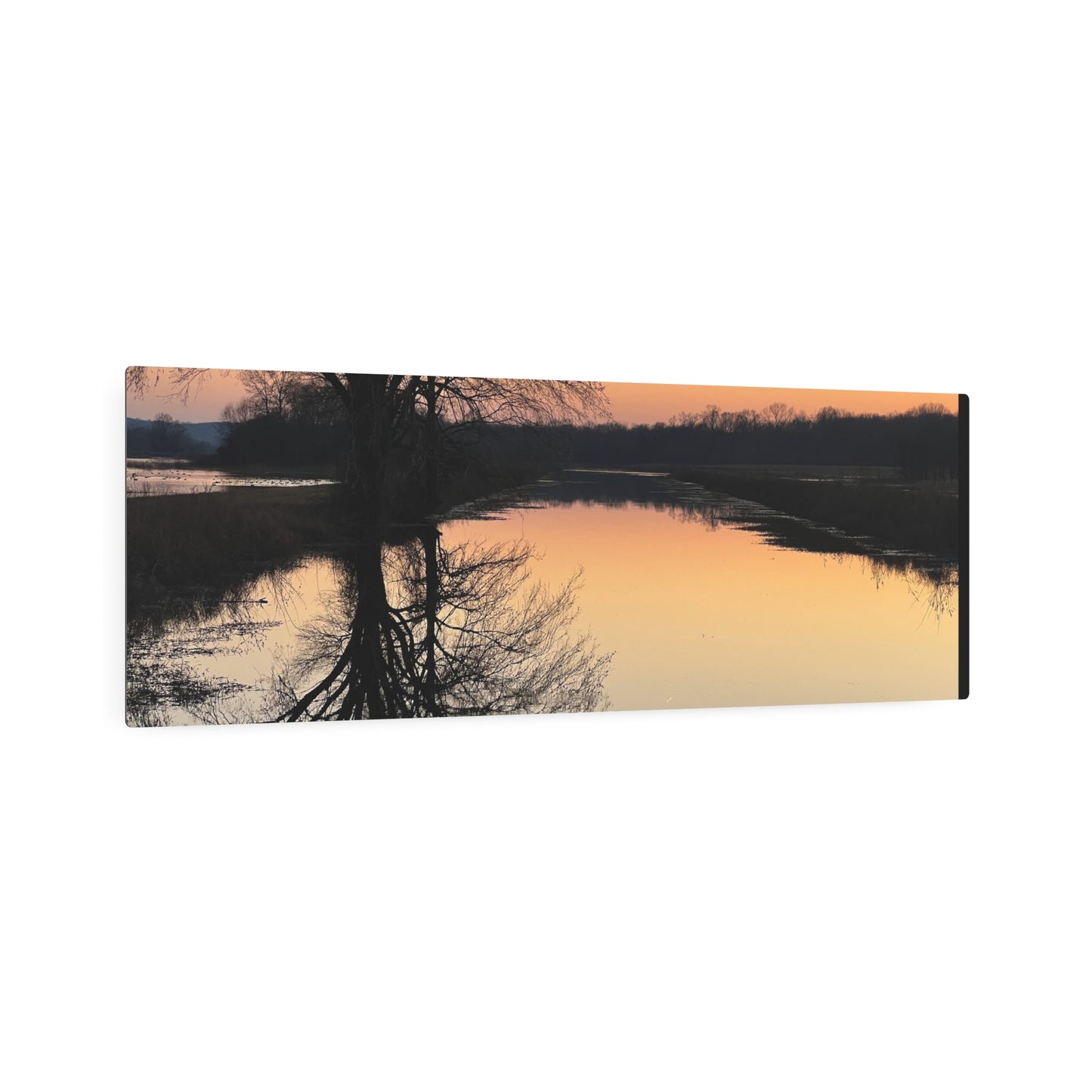 “Reflection At Sunset” Horizontal Metal Art Sign