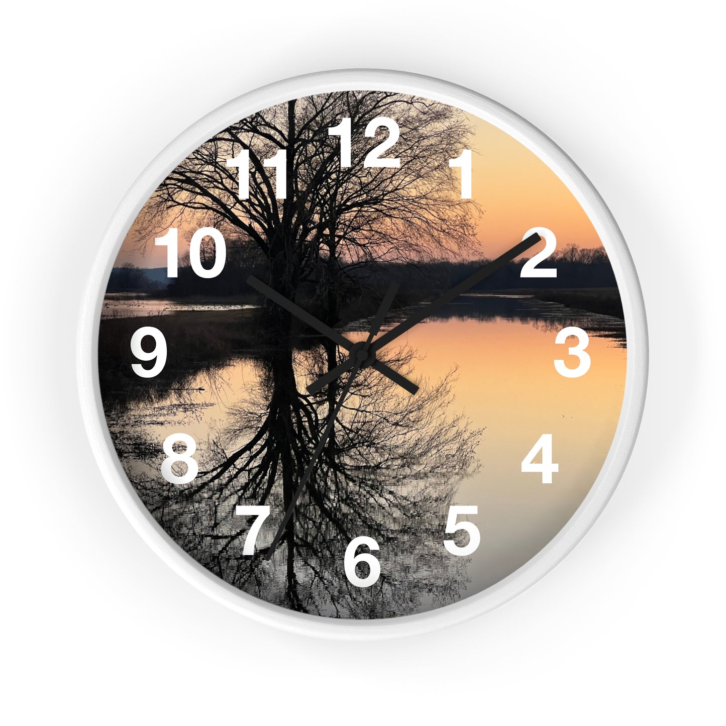 “Reflection At Sunset” Numbered Wall Clock