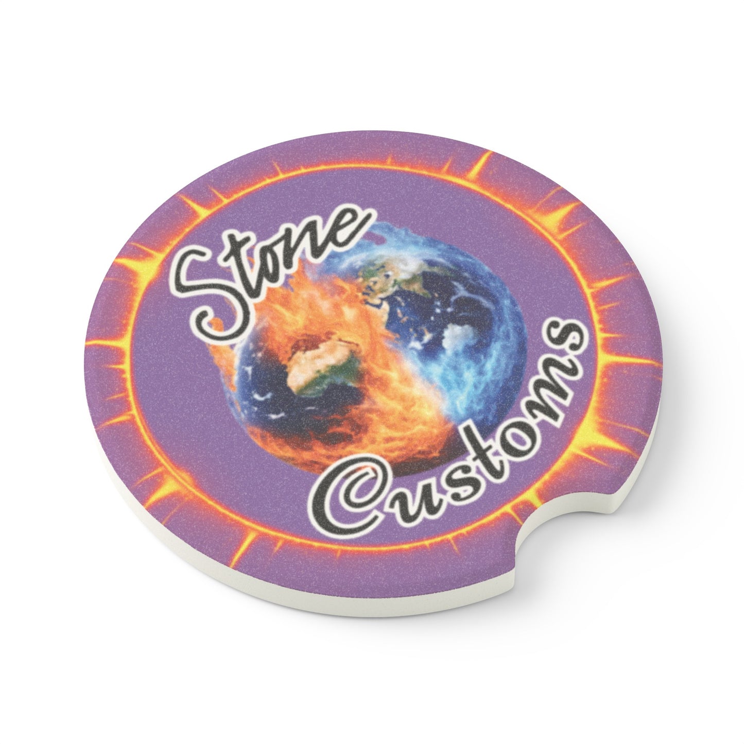 "Stone Customs" Soapstone Car Coaster (Lavender)