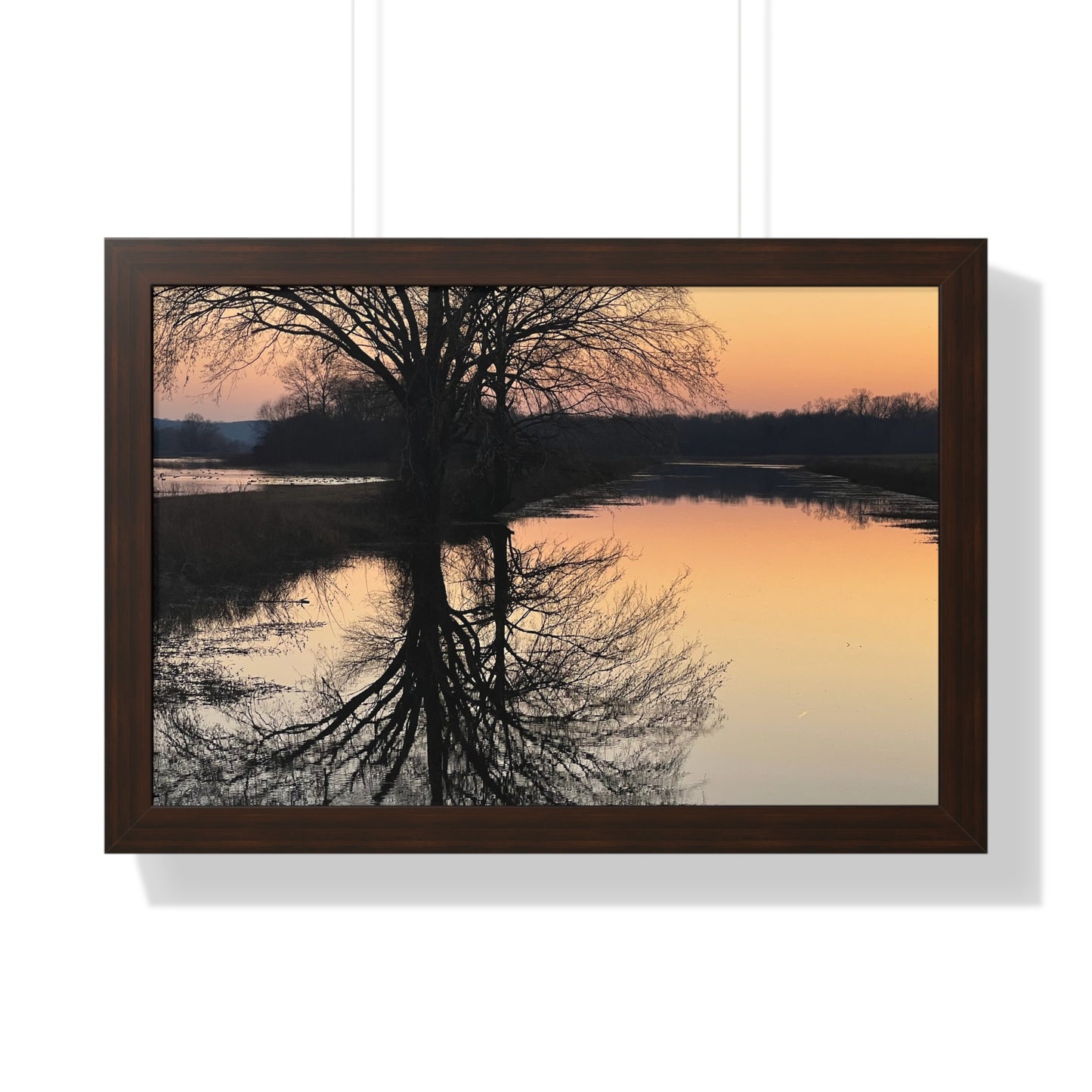 “Reflection At Sunset” Framed Poster