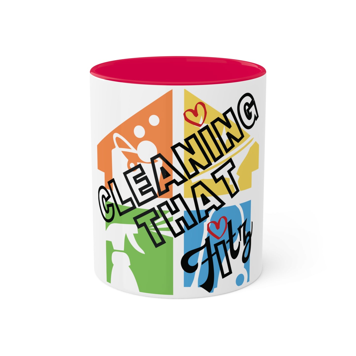 "Cleaning That Fitz" Logo Colorful Mugs, 11oz