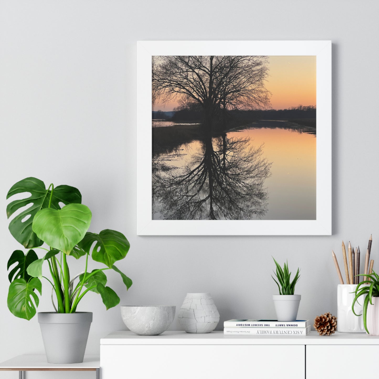 “Reflection At Sunset” Framed Poster