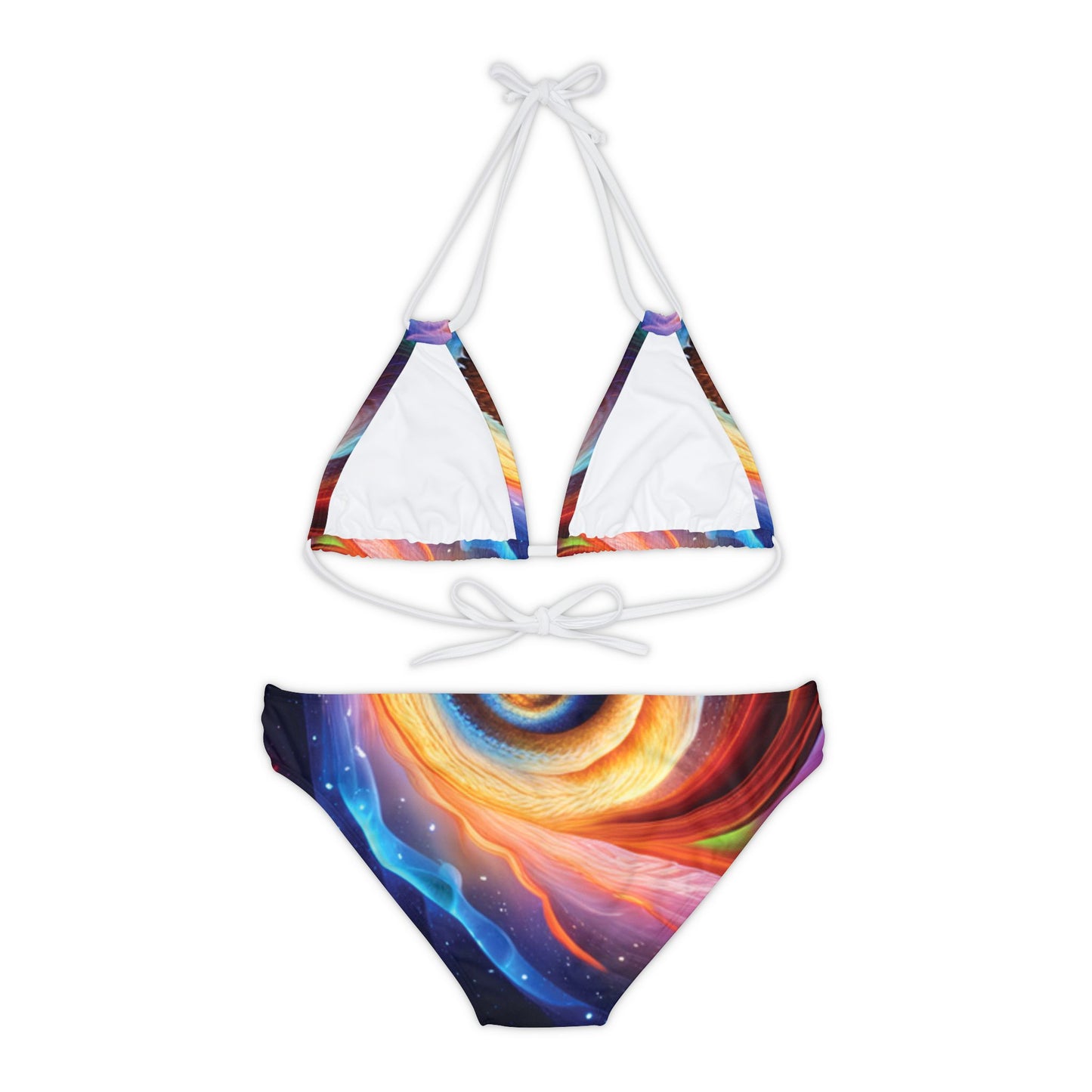 "Stone Customs" "Cosmic Spiral" Strappy Bikini Set (AOP)