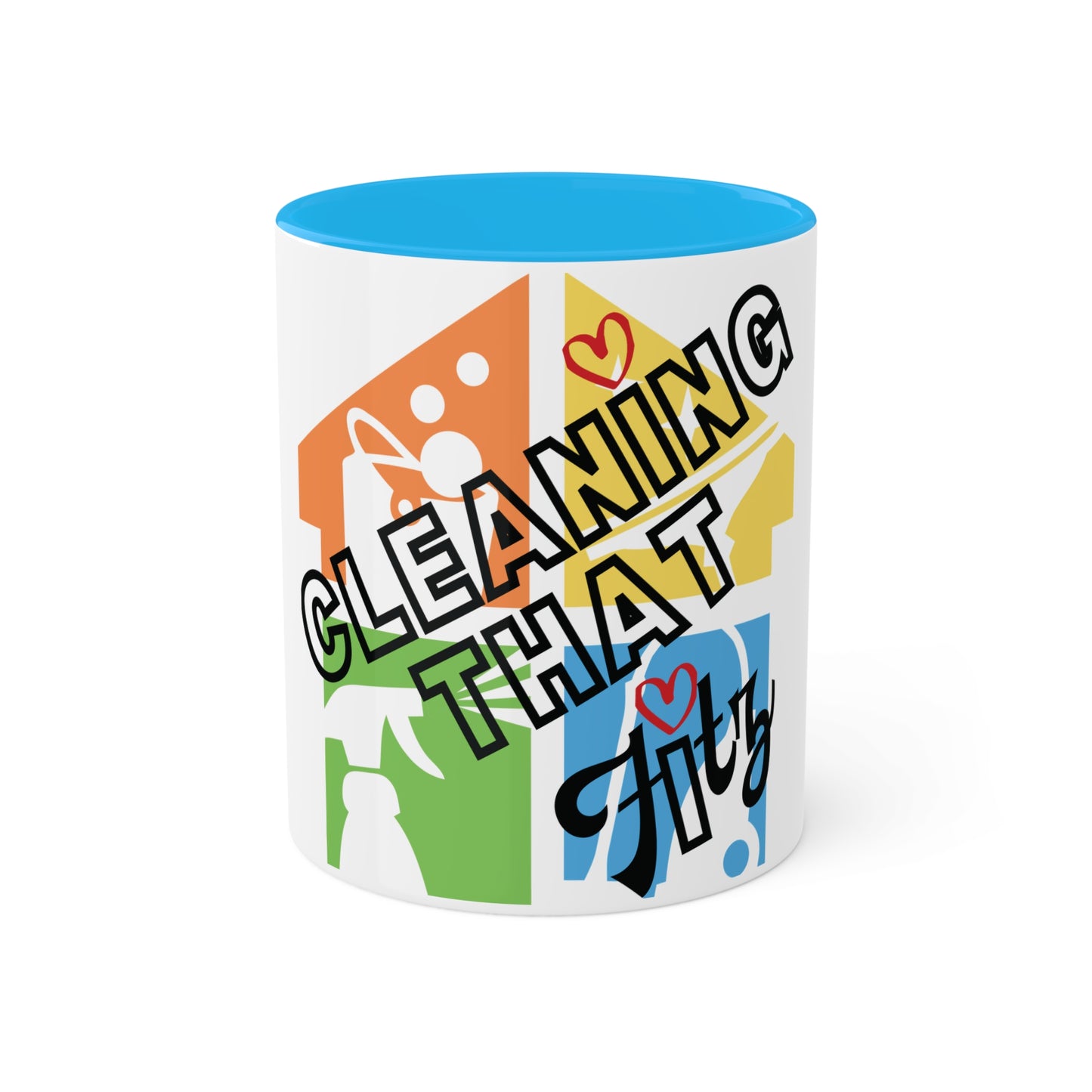 "Cleaning That Fitz" Logo Colorful Mugs, 11oz