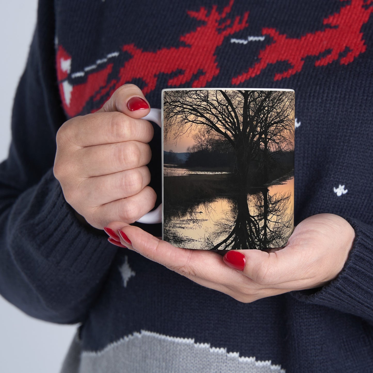 “Reflection At Sunset” Ceramic Mug, (11oz, 15oz)