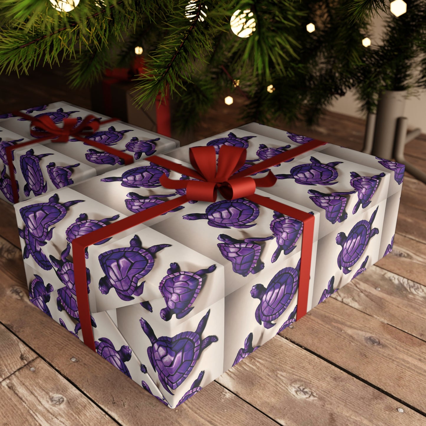 "Purple Turtle" Gift Wrapping Paper Sheets, 1pc