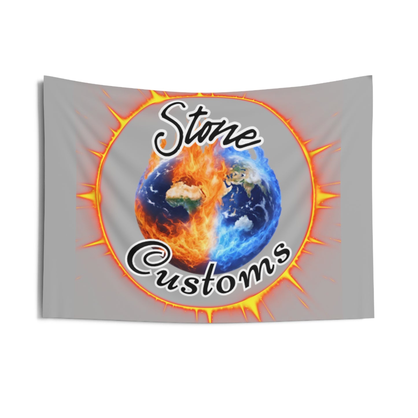 "Stone Customs" Grey Indoor Wall Tapestries