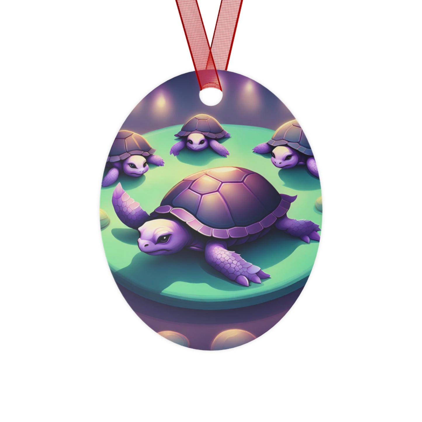 "Purple Turtles" Metal Ornaments