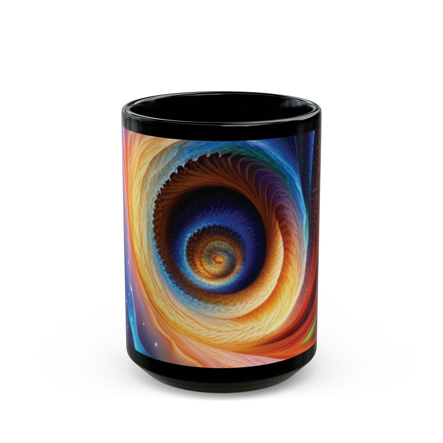 "Cosmic Spiral" Black Mug (11oz, 15oz)