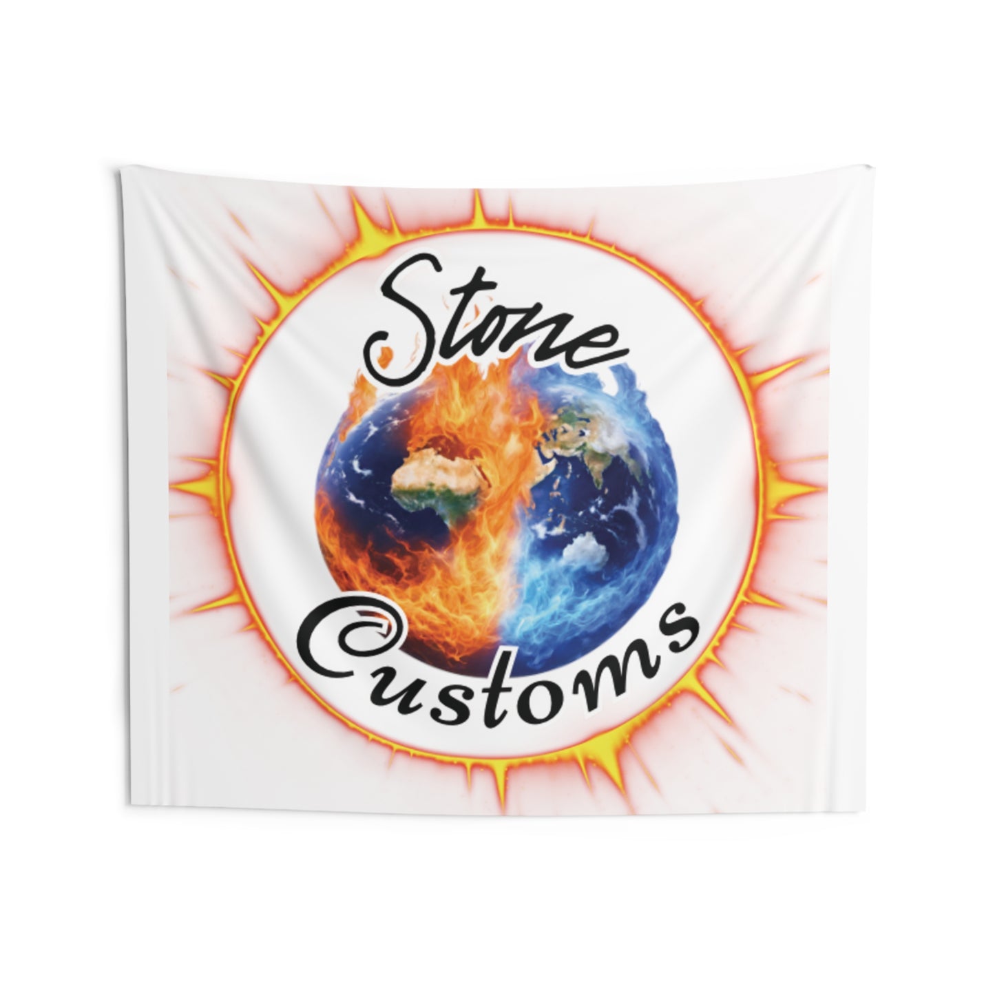 "Stone Customs" White Indoor Wall Tapestries