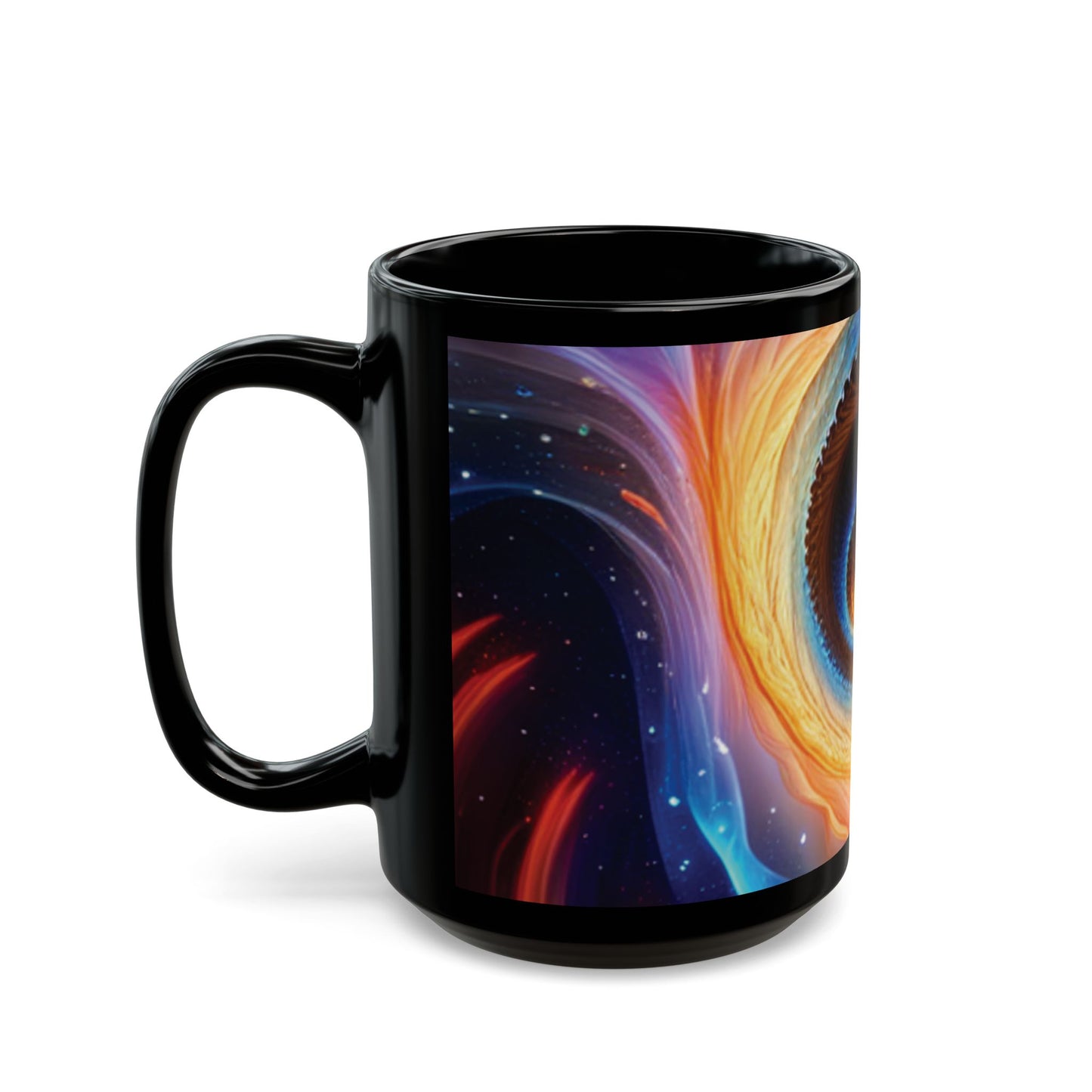 "Cosmic Spiral" Black Mug (11oz, 15oz)