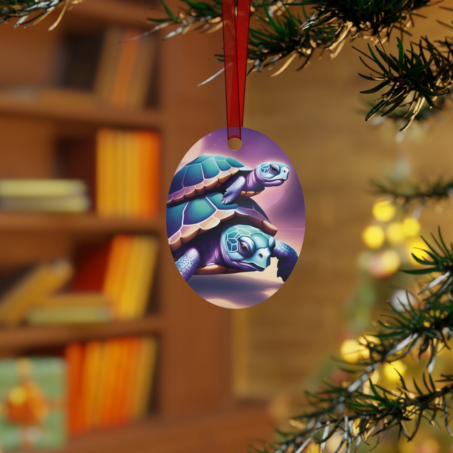 "Purple Turtles" Metal Ornaments