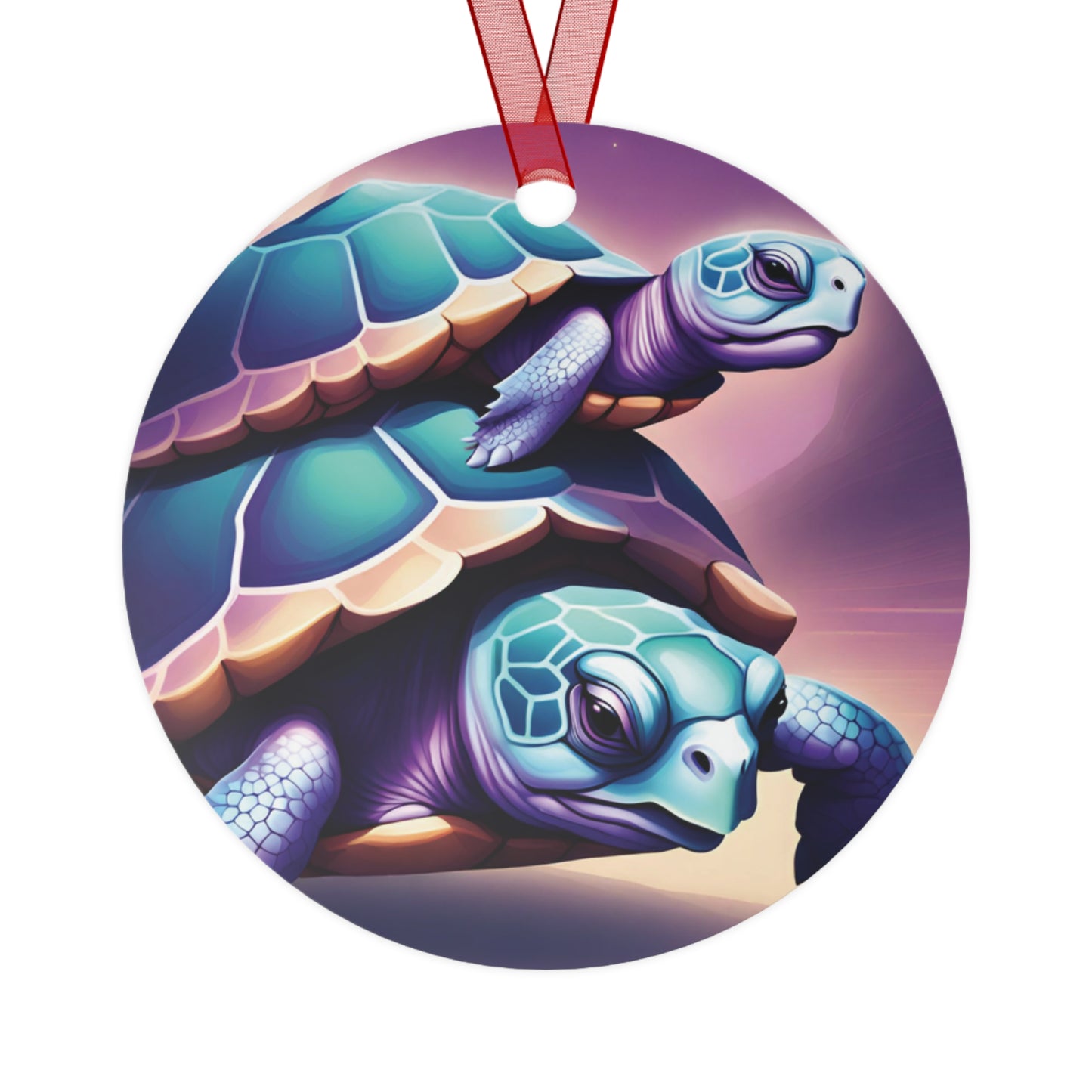 "Purple Turtles" Metal Ornaments