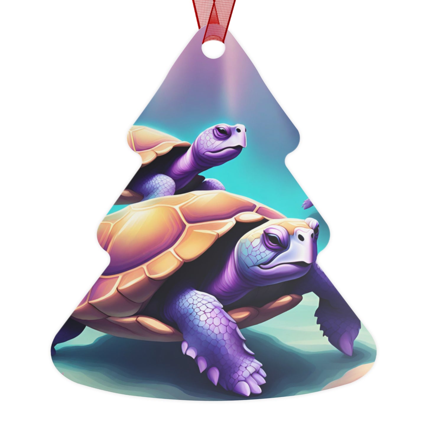 "Purple Turtles" Metal Ornaments