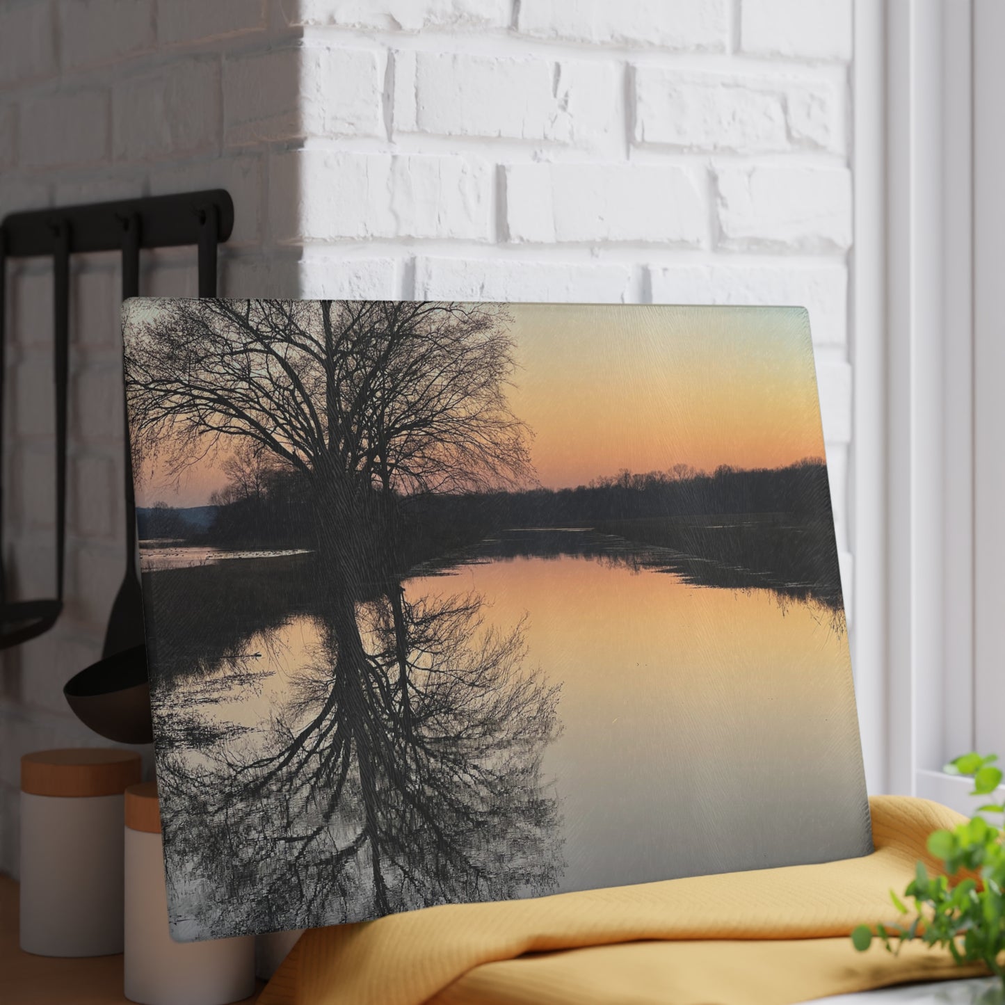 "Reflections At Sunset" Glass Cutting Board