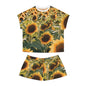 "Sunflower Field" Women's Short Pajama Set (AOP)