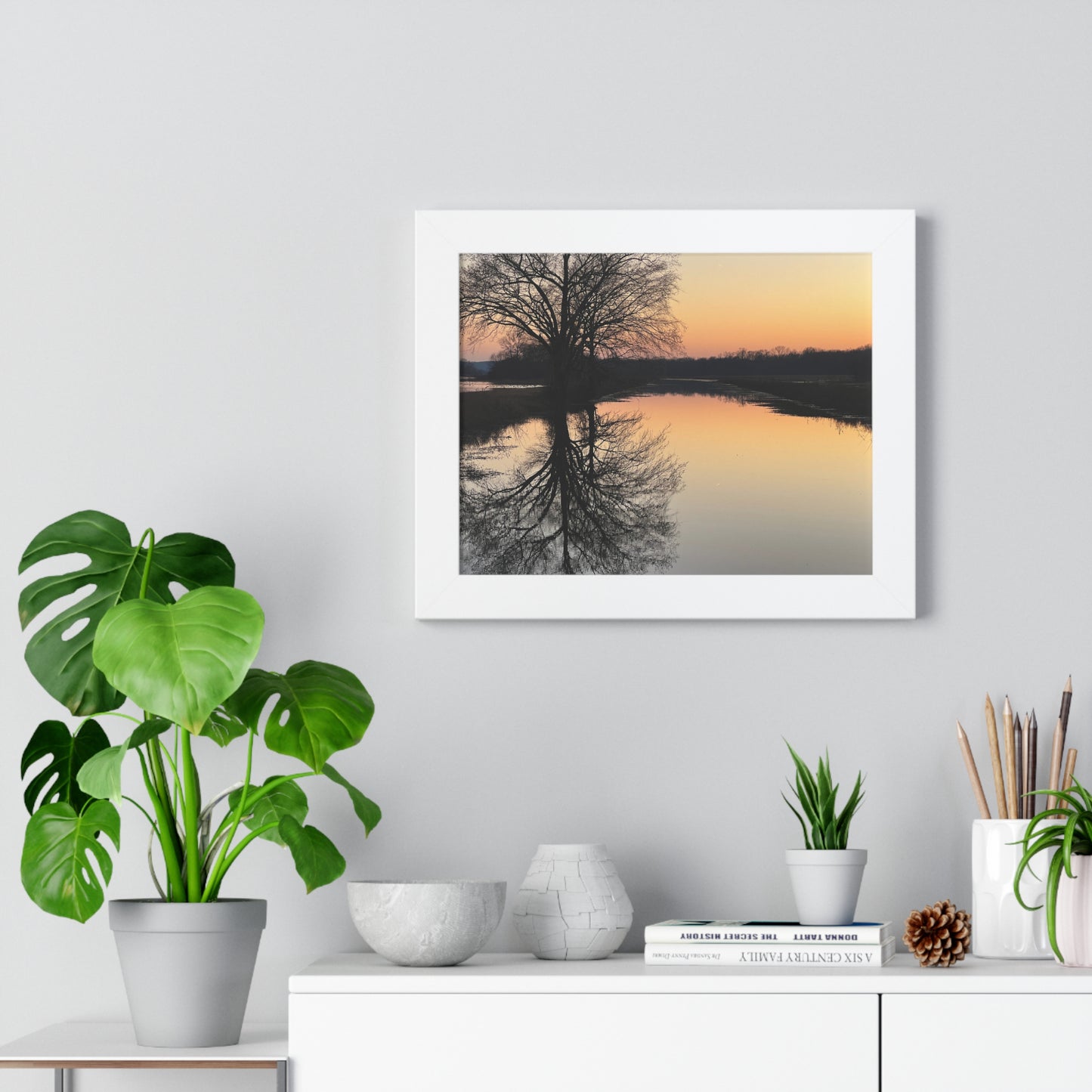 “Reflection At Sunset” Framed Horizontal Poster