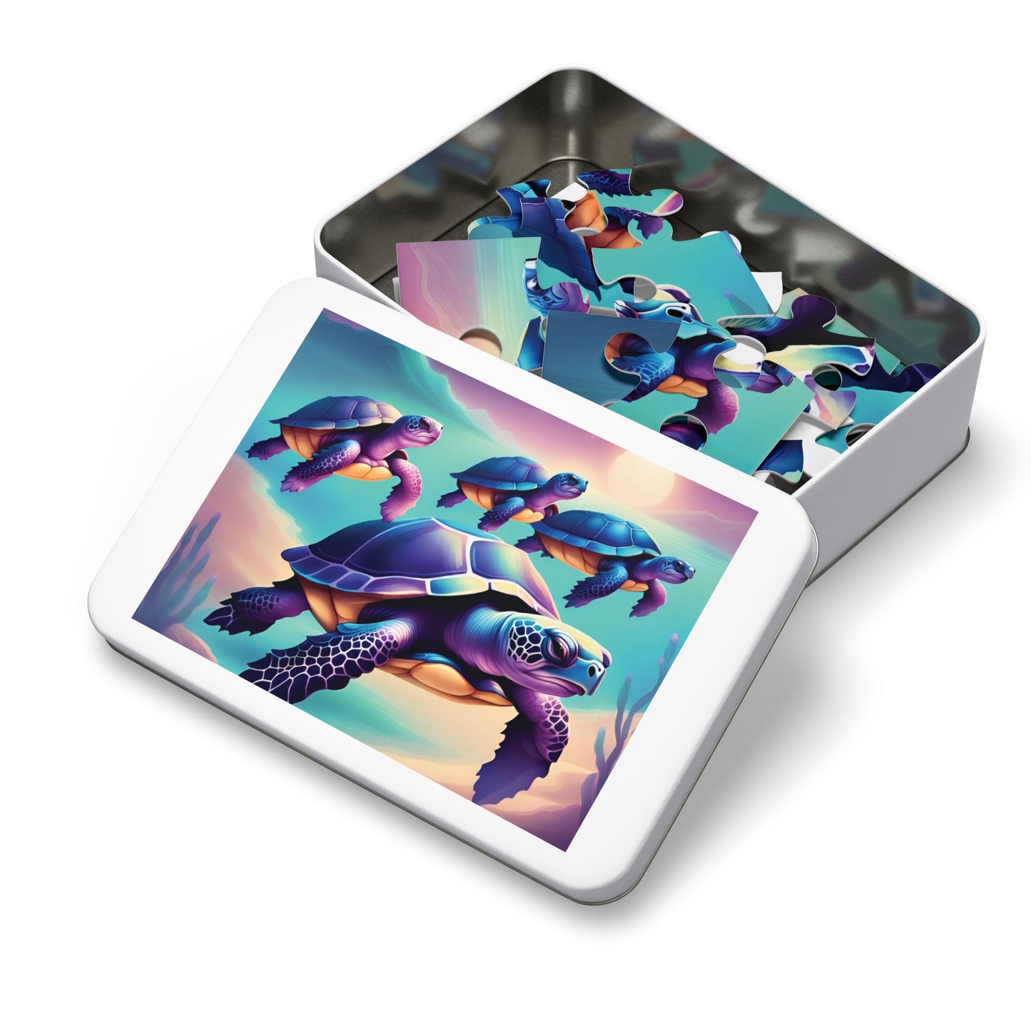 "4 Purple Turtles" Jigsaw Puzzle (30, 110, 252, 500,1000-Piece)