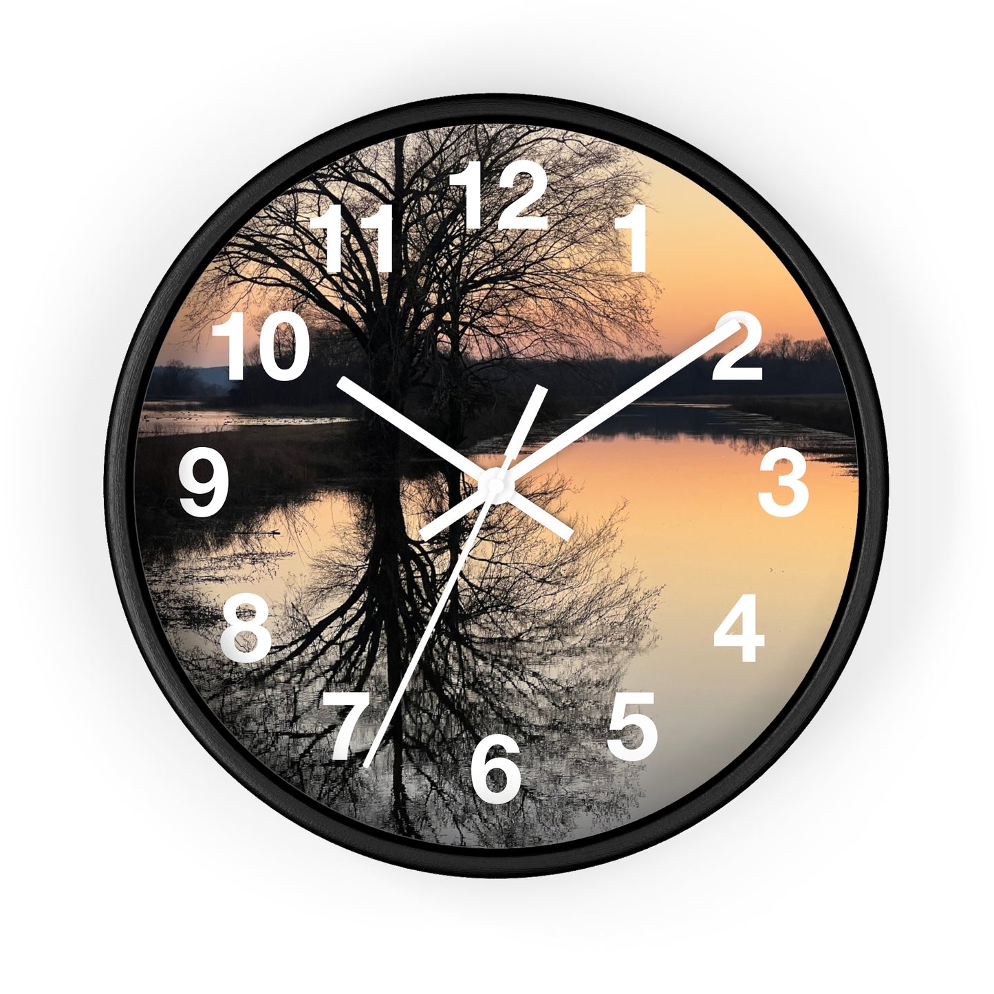 “Reflection At Sunset” Numbered Wall Clock