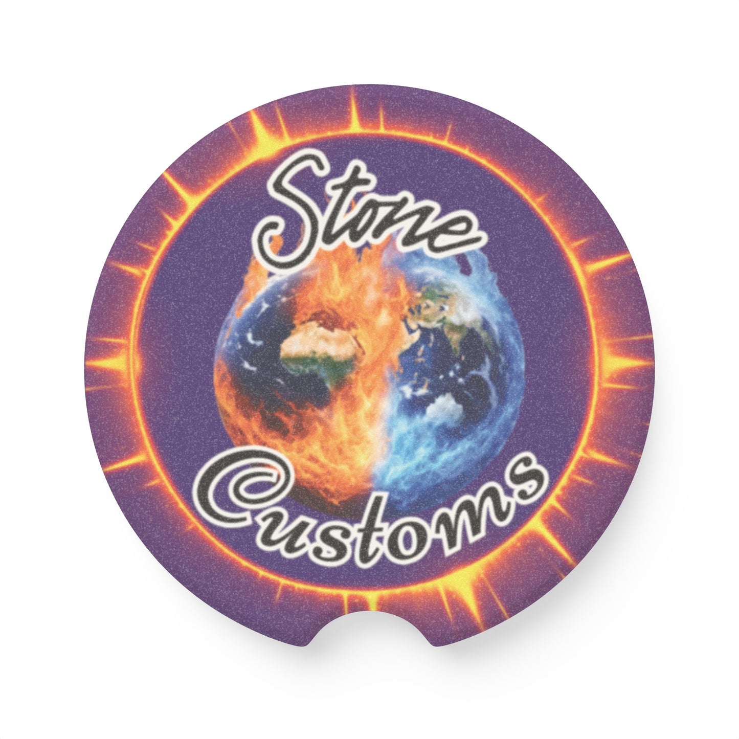 "Stone Customs" Soapstone Car Coaster (Purple)