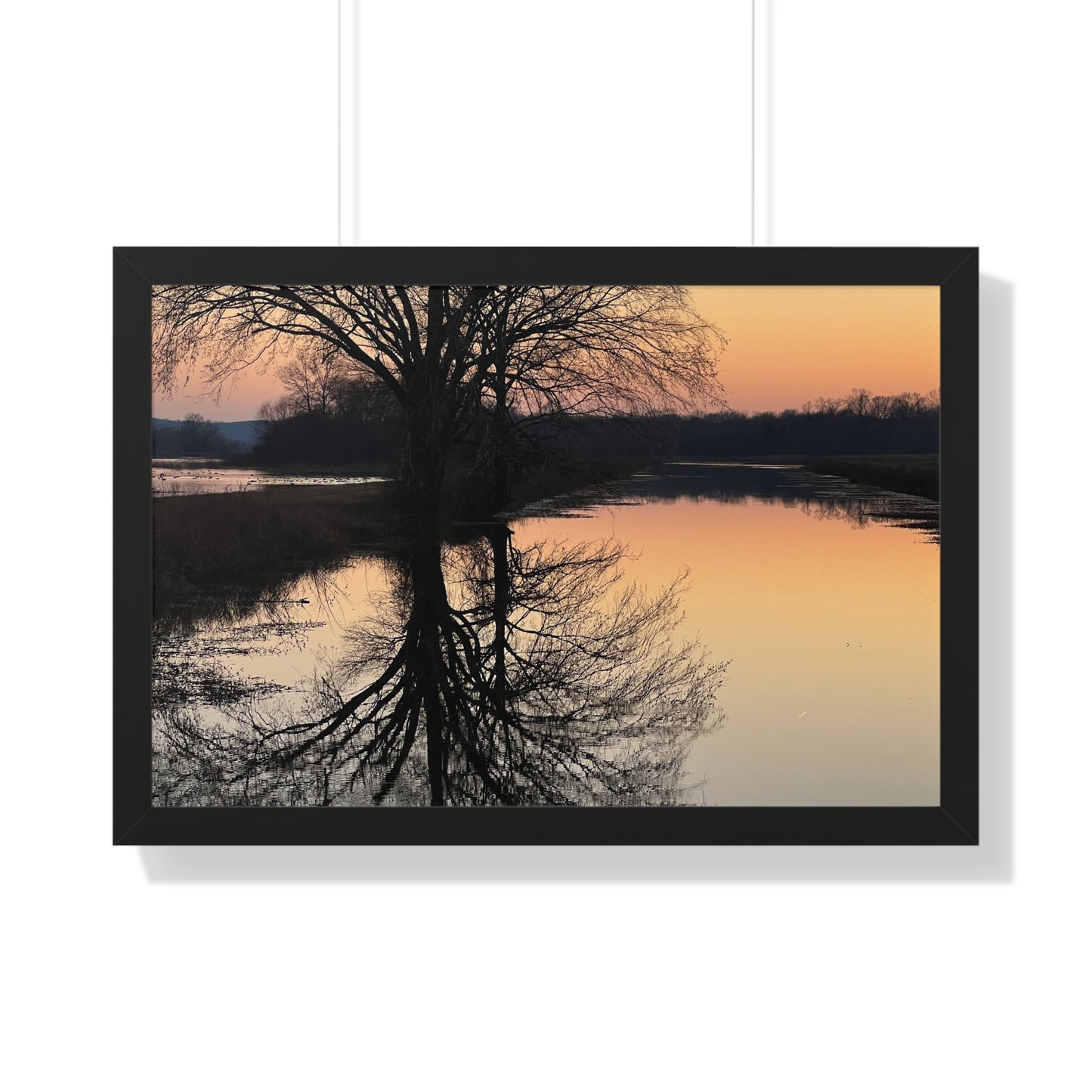 “Reflection At Sunset” Framed Poster