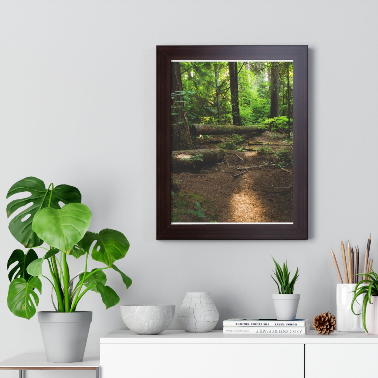 "Fallen Tree" Framed Vertical Poster