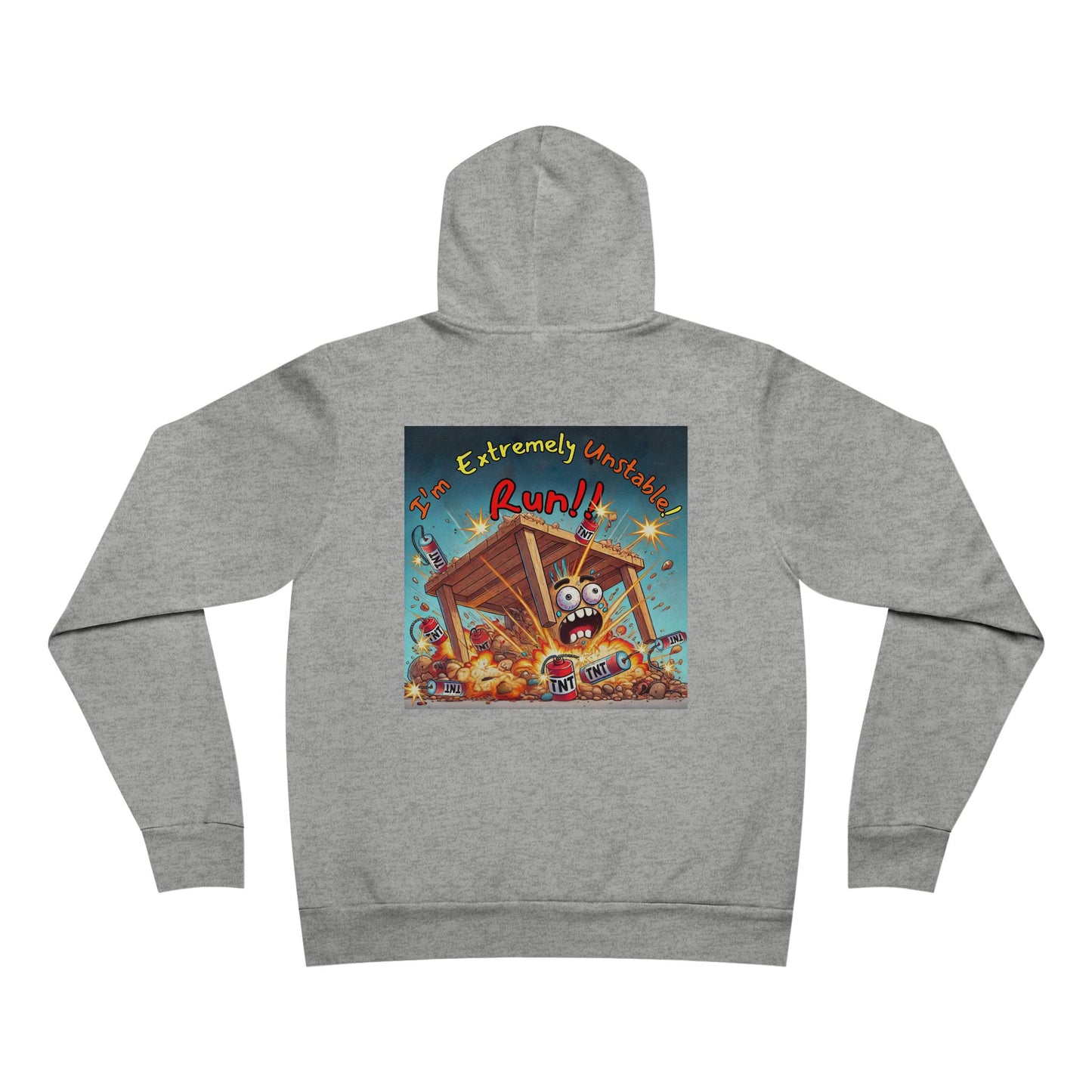Unisex retro art Hoodie - “I'm Extremely Unstable r Run” on back